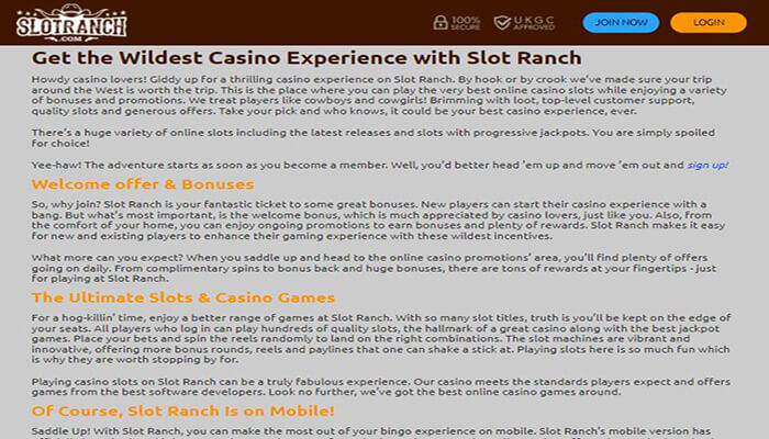 Slot Ranch Vergünstigungen Vorschau